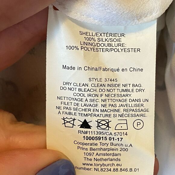 TORY BURCH Asilomar Garden Party Asilomar Floral Dress White Purple Green 10 - Picture 12 of 13